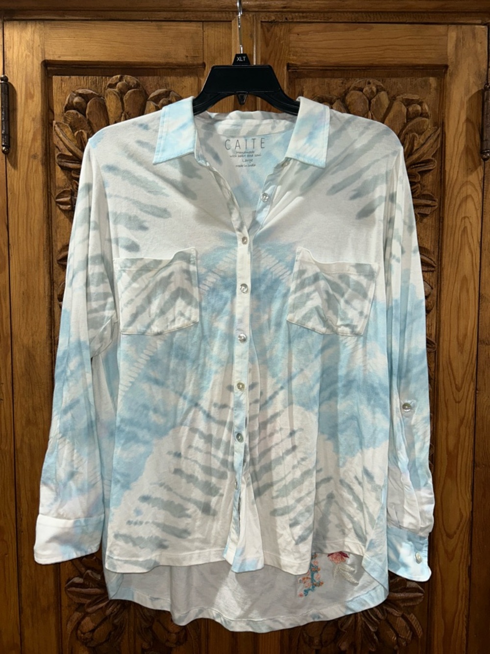 EUC Caite large oversized embroidered shirt